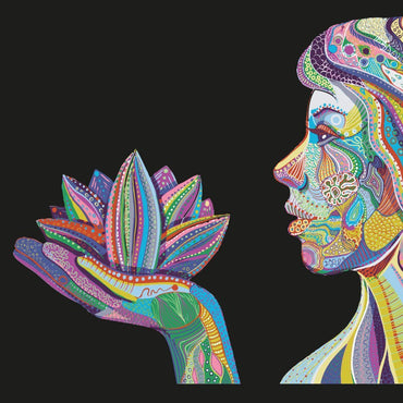 Colorful Woman Yoga Block