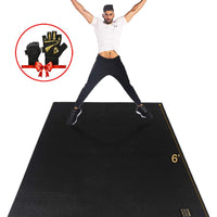 Gxmmat Large Exercise Mat 6'x4'x7mm, Thick Workout Mats for Home Gym Flooring, Extra Wide Non-Slip Durable Cardio Mat, High Density, Shoe Friendly, Perfect for Plyo, MMA, Jump Rope, Stretch, Fitness