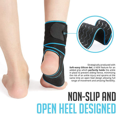 Ankle Support Brace 2 Pack, Adjustable Compression Ankle Braces for Sports Protection, One Size Fits Most for Men & Women