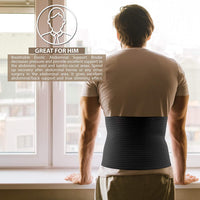 ORTONYX 10.25" Abdominal Binder for Men and Women/Postpartum Post-Operative Post-Surgery Wrap/Abdomen Navel Umbilical Hernia Support Belt / 524010 Black L/XXL