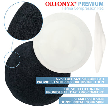 ORTONYX Umbilical Hernia Belt for Women and Men - Abdominal Support Binder with Compression Pad - Navel Ventral Epigastric Incisional and Belly Button Hernias Surgery Prevention Aid (Small - Medium)